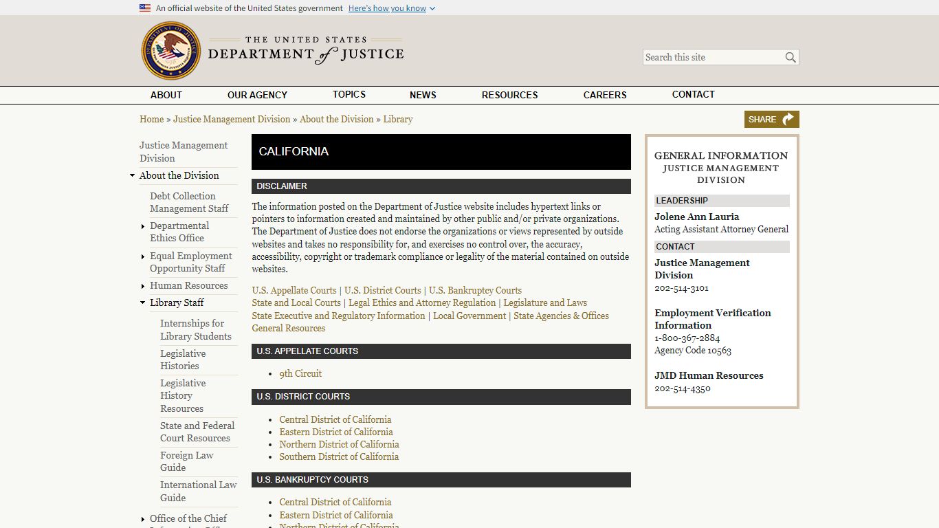 California - United States Department of Justice
