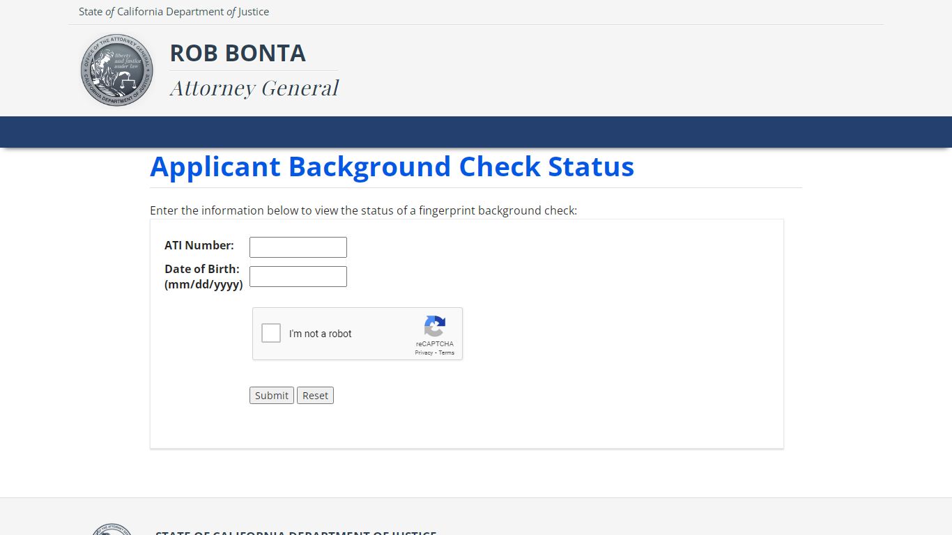 Applicant Status Check | State of California - Department of Justice